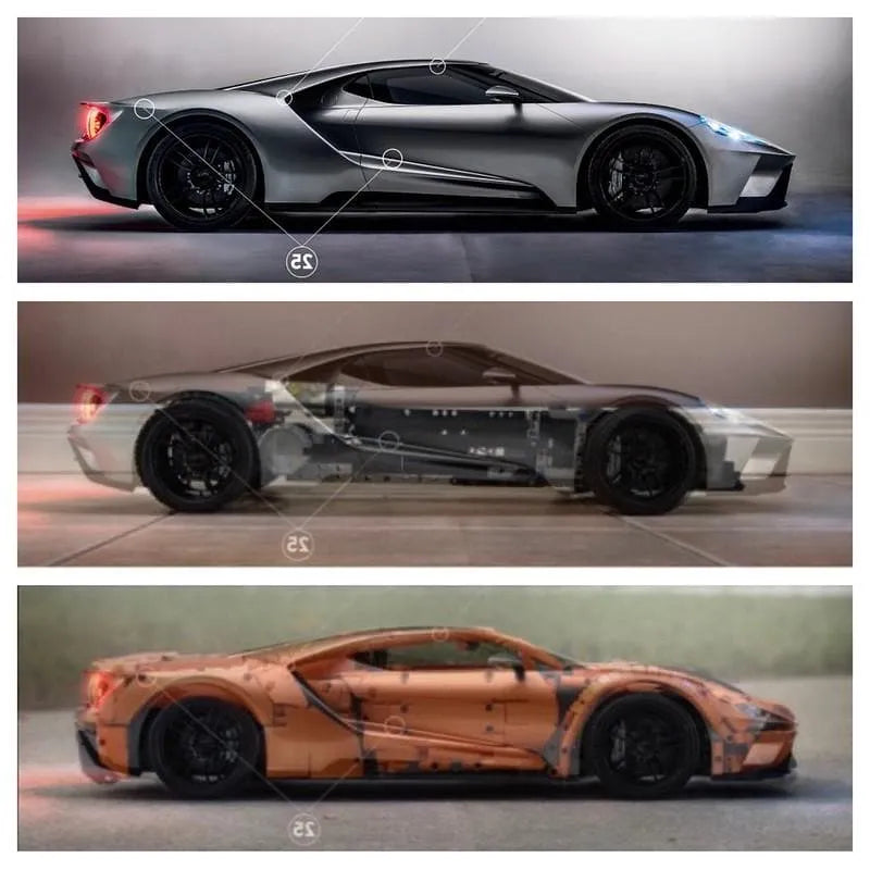 Mclaren 2020 GT Sports Car 2774pcs Grösse 1:8