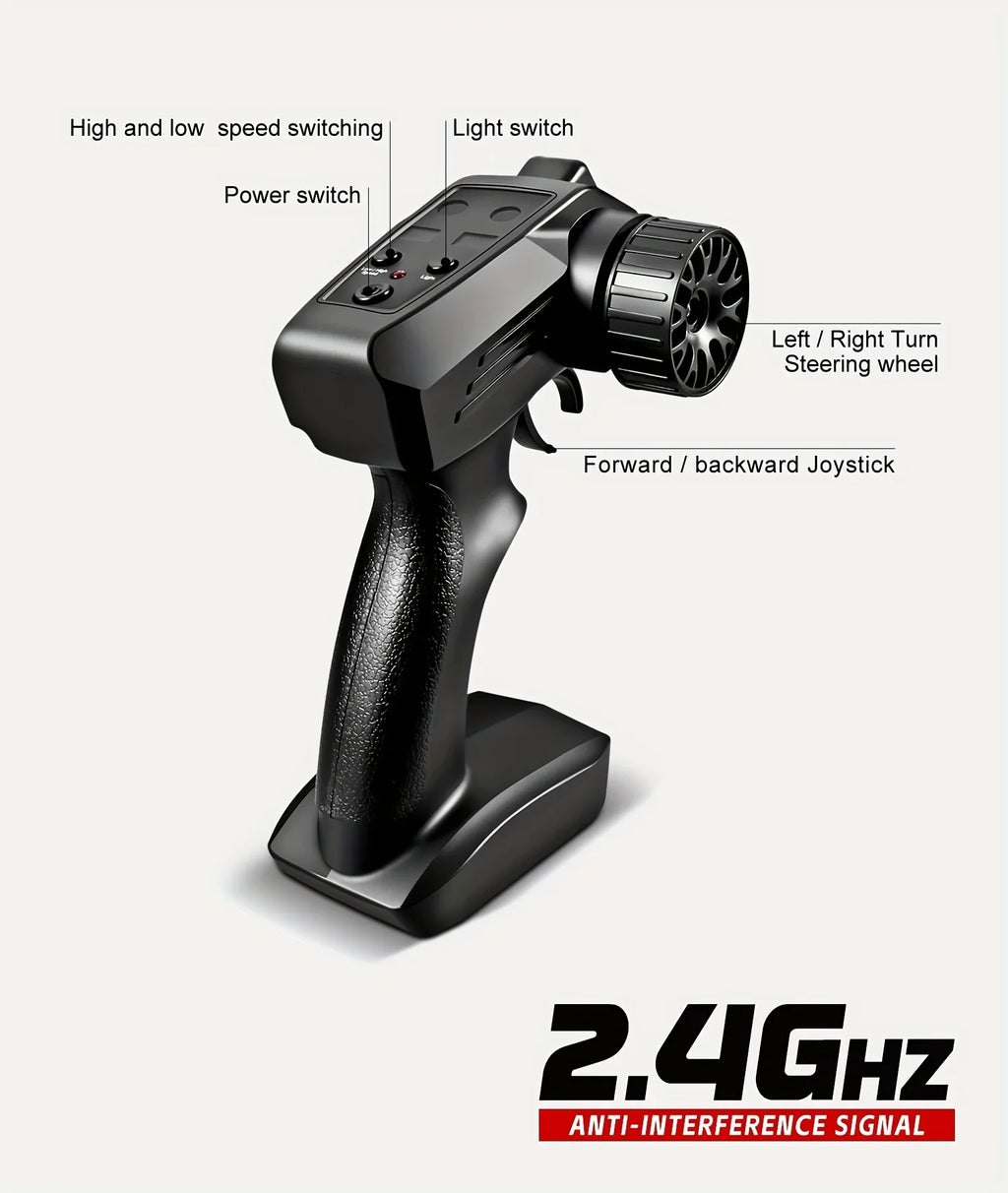 RC Drift Car 2,4 GHz, Maßstab 1:24, Allradantrieb, 20 km/h, Hochgeschwindigkeits-Fernsteuerungsauto mit LED-Leuchten, Driftreifen