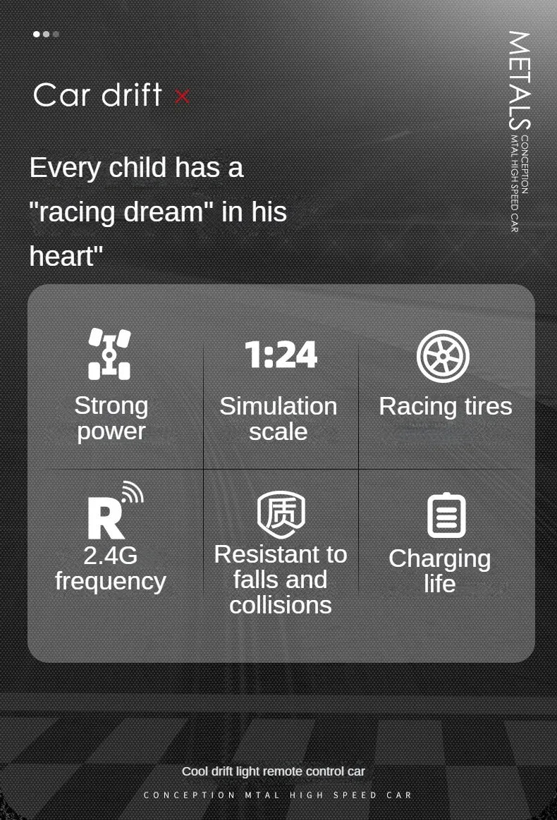 RC-Drift-Auto mit 2,4-GHz, Maßstab 1:24, Funkfernsteuerung Rennwagen